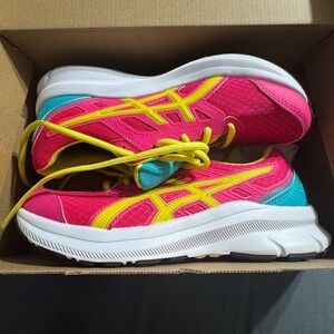 ASICS Kids Sneakers - Pink, Yellow, and Blue